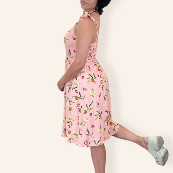 Lauren Conrad pink sundress with fruit patterns Size L - Picture 5 of 5